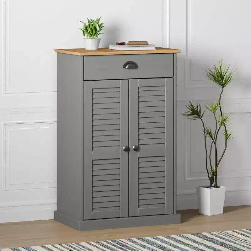 vidaXL Shoe Cabinet Shoe Storage Organizer with Doors VIGO Solid Wood Pine