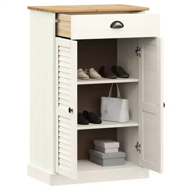 vidaXL Shoe Cabinet Shoe Storage Organizer with Doors VIGO Solid Wood Pine