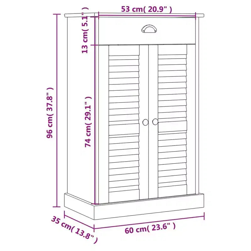vidaXL Shoe Cabinet Shoe Storage Organizer with Doors VIGO Solid Wood Pine