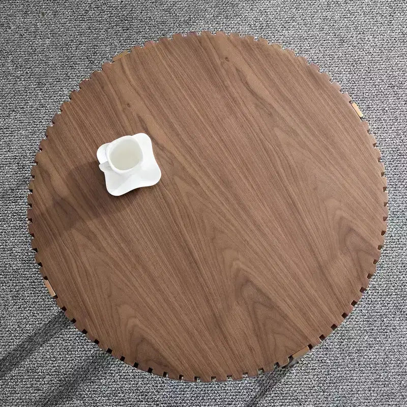 MAYEERTY 31.5 Inch Modern Round Coffee Table, Small Center Table with Stainless Steel Cross Base for Living Room Bedroom