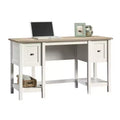 GDFStudio Rowan Wood Desk with Drawers and Open Storage Shelves
