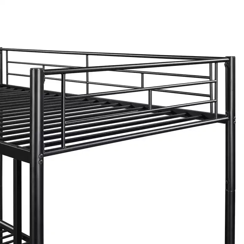 Whisen Sturdy Twin-Over-Twin Bunk Bed, Steel Frame, Full Guardrails, Sturdy Stability & Convertible to 2 Beds
