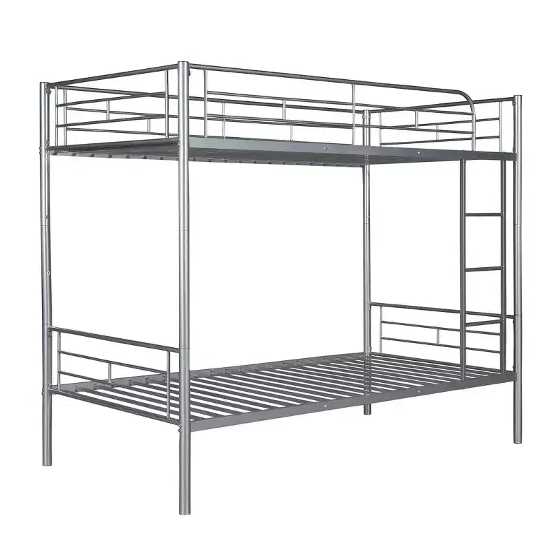 Whisen Sturdy Twin-Over-Twin Bunk Bed, Steel Frame, Full Guardrails, Sturdy Stability & Convertible to 2 Beds