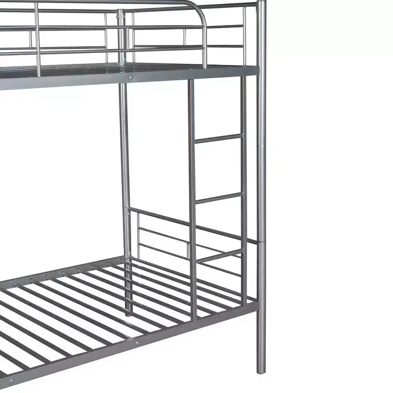 Whisen Sturdy Twin-Over-Twin Bunk Bed, Steel Frame, Full Guardrails, Sturdy Stability & Convertible to 2 Beds