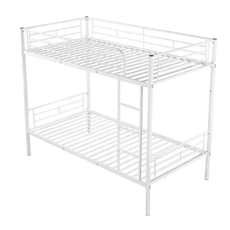Whisen Sturdy Twin-Over-Twin Bunk Bed, Steel Frame, Full Guardrails, Sturdy Stability & Convertible to 2 Beds
