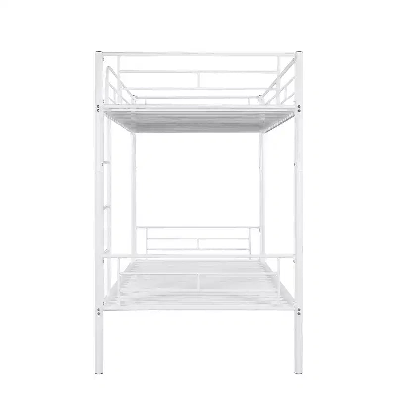 Whisen Sturdy Twin-Over-Twin Bunk Bed, Steel Frame, Full Guardrails, Sturdy Stability & Convertible to 2 Beds
