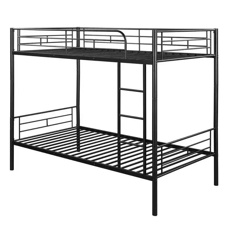 Whisen Sturdy Twin-Over-Twin Bunk Bed, Steel Frame, Full Guardrails, Sturdy Stability & Convertible to 2 Beds