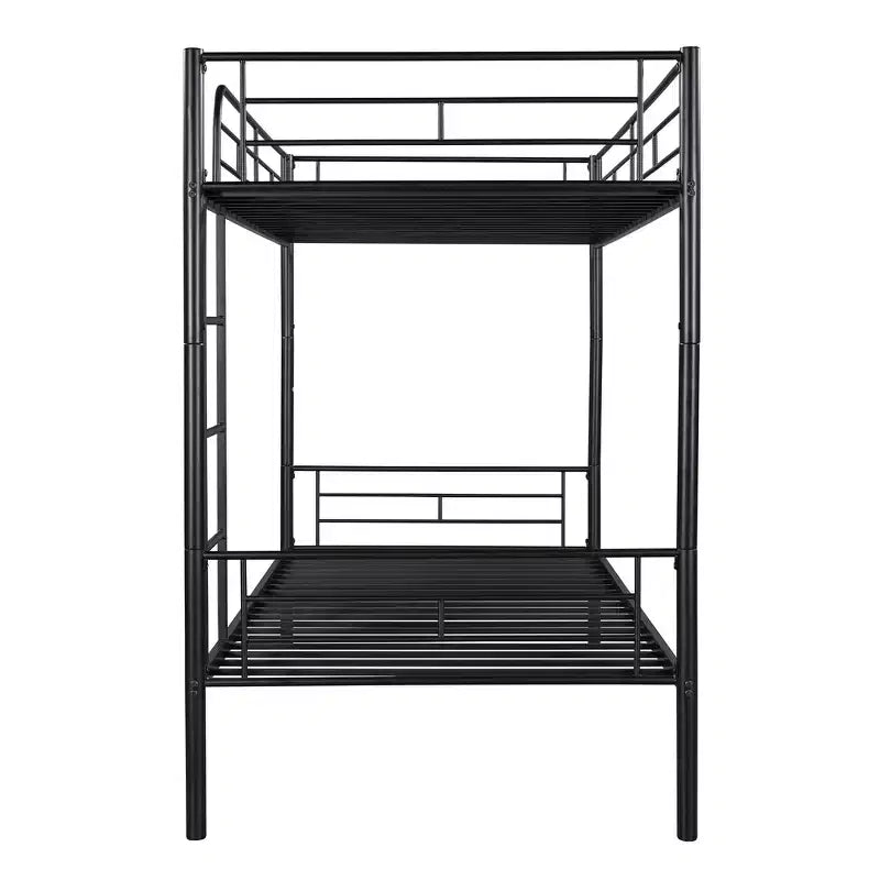 Whisen Sturdy Twin-Over-Twin Bunk Bed, Steel Frame, Full Guardrails, Sturdy Stability & Convertible to 2 Beds
