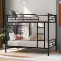 Whisen Sturdy Twin-Over-Twin Bunk Bed, Steel Frame, Full Guardrails, Sturdy Stability & Convertible to 2 Beds