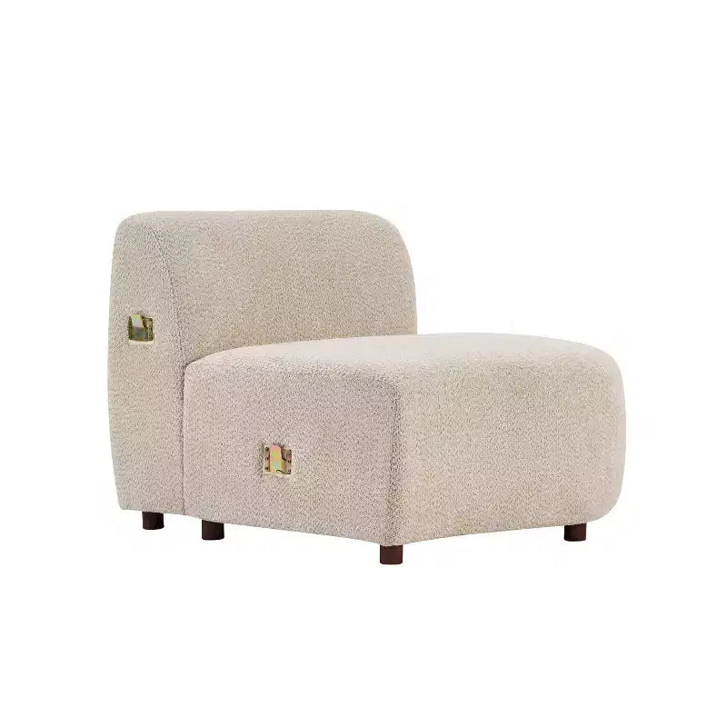 Christopher Knight Home Uvric 73 Modern 2-Seater Wooden Boucle Upholstered Curved Sofa