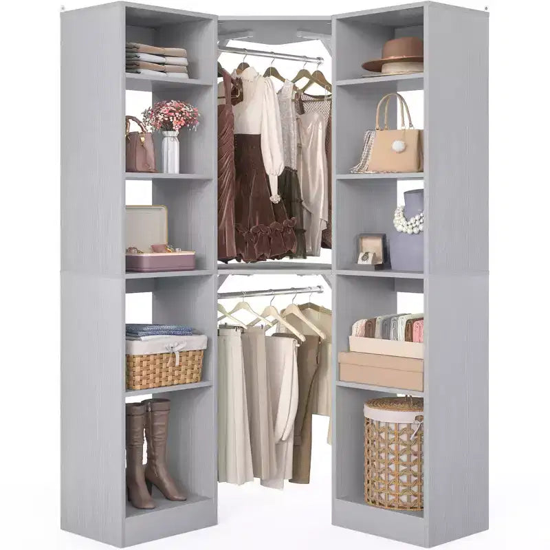 Besiost Corner Closet System with 12 Shelves