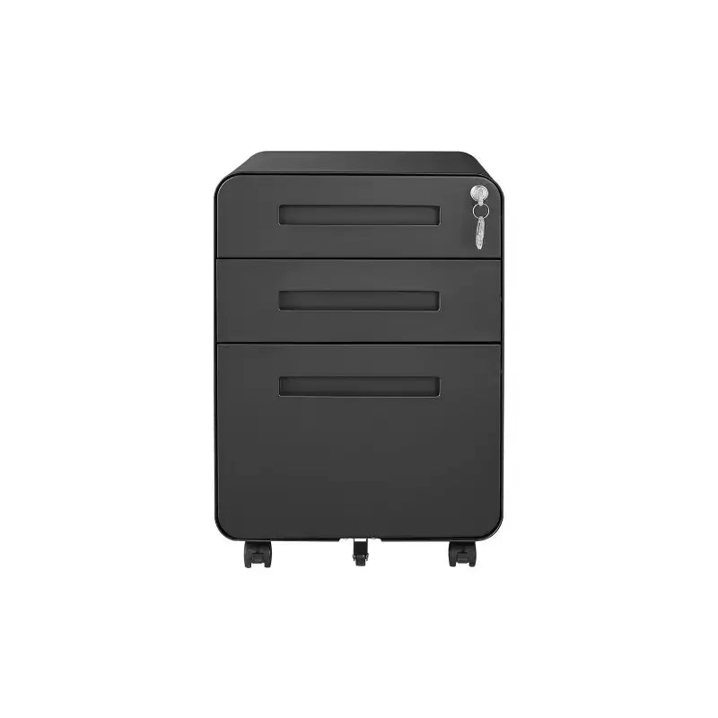 3 Drawer File Cabinet with Lock, Mobile Metal Vertical Filing Cabinet, Under Desk Storage Cabinet with Wheels, Fit Letter/A4/Legal Size File