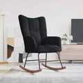 vidaXL Rocking Chair Accent Side Chair Padded Seat for Living Room Velvet - Black Without Footrest
