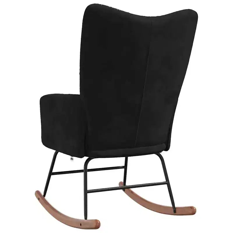 vidaXL Rocking Chair Accent Side Chair Padded Seat for Living Room Velvet - Black Without Footrest