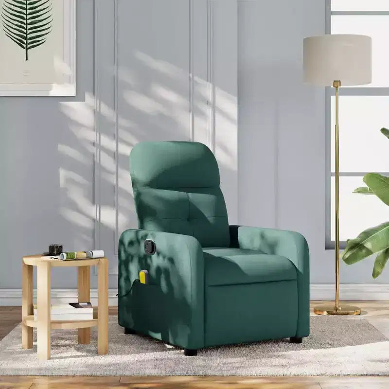 vidaXL Massage Recliner Chair Black Fabric