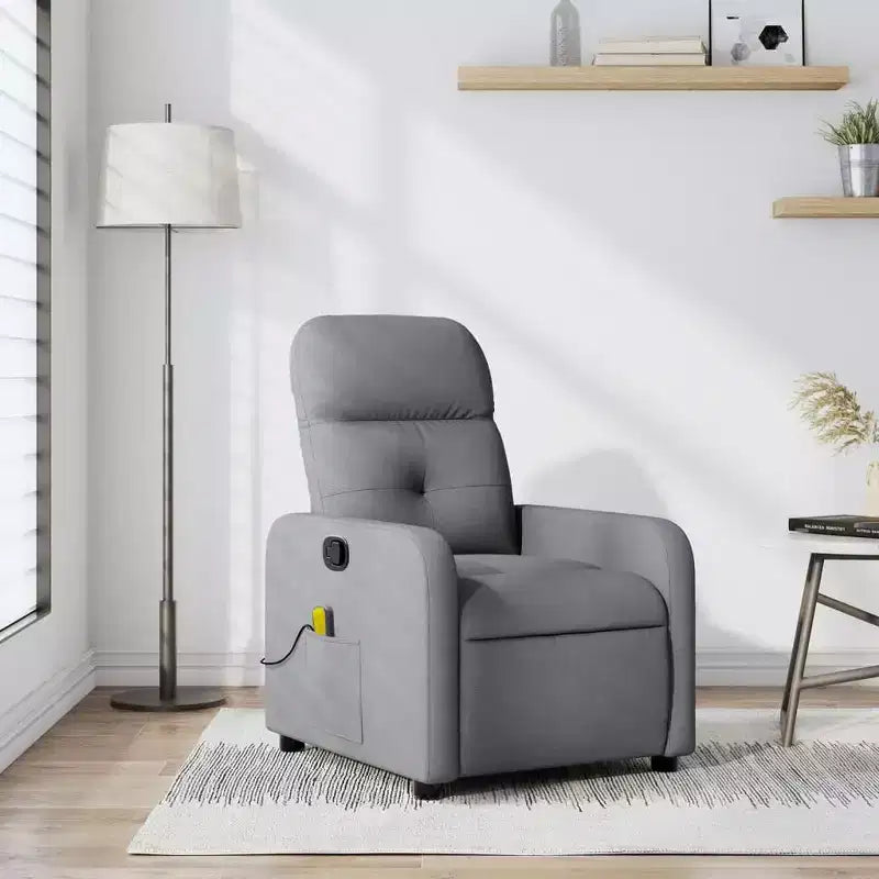 vidaXL Massage Recliner Chair Black Fabric