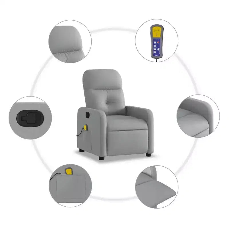 vidaXL Massage Recliner Chair Black Fabric