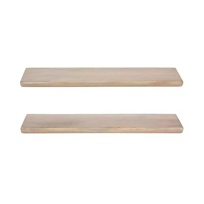 Kate and Laurel Burena Wood Floating Shelves, Natural, 2 Piece 24 Inch