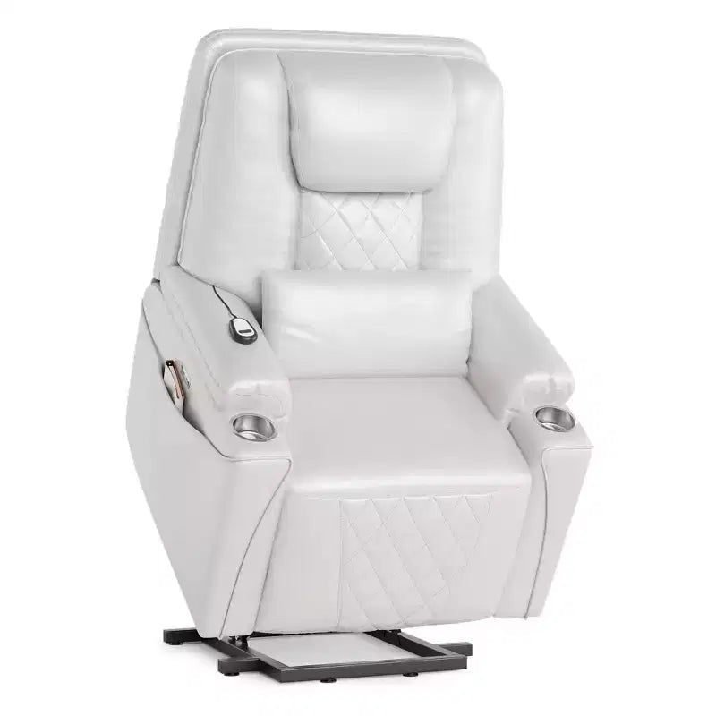 Electric Power Lift Recliner Chair Sofa with Remote, 3-Position Reclining, Side Pockets, USB Ports for Living Room, Faux Leather