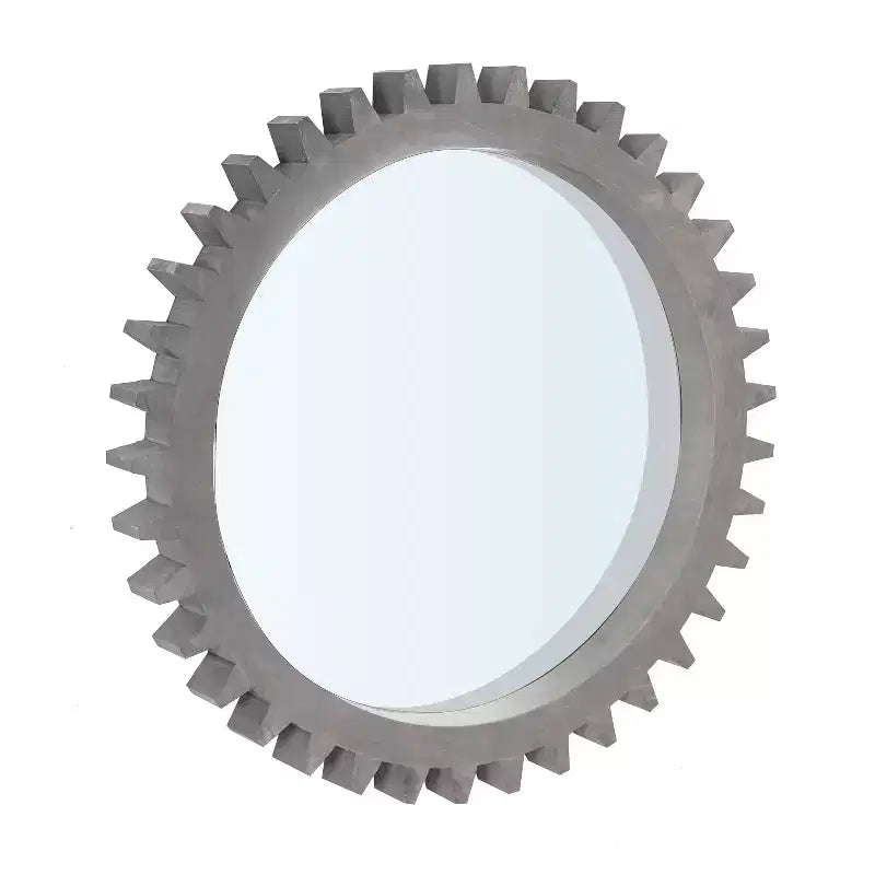 TUYOHW Industrial Style Solid Wood Gear Shape Wall Mirror Decorative Mirror for Bedroom,Living Room,Entryway,Bathroom