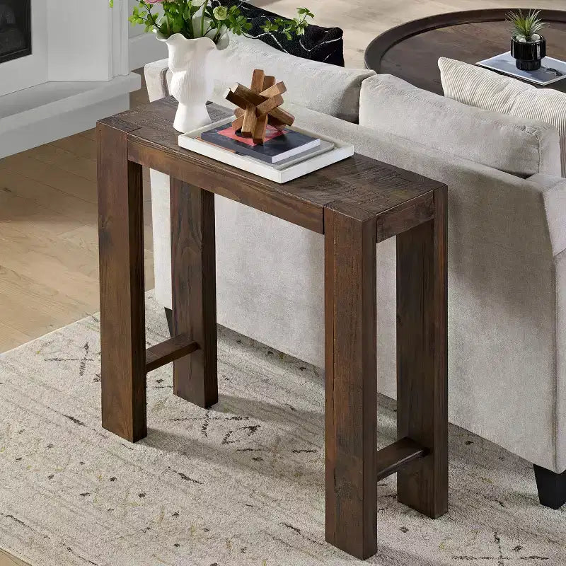 Alaterre Furniture Classic Solid Wood Console Table - 36 Inch Modern Farmhouse Small Entryway Table