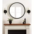 Kate and Laurel Prema Wood Framed Mirror, Black, 28 Diameter