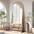 Dovelina Modern Wood Frame Arched Mirror Decorative Wall Mirror