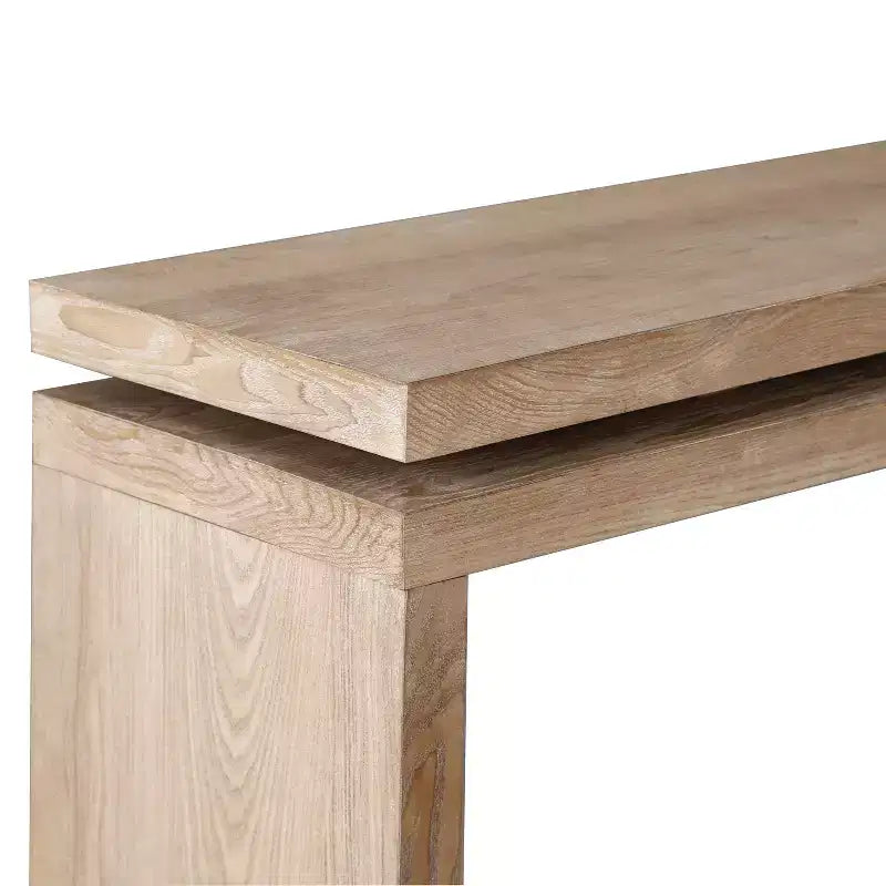 Clihome 60 Farmhouse Console Table - Retro Wooden Entryway Table with Double Board Suspension Design,Sofa Table for Living Room