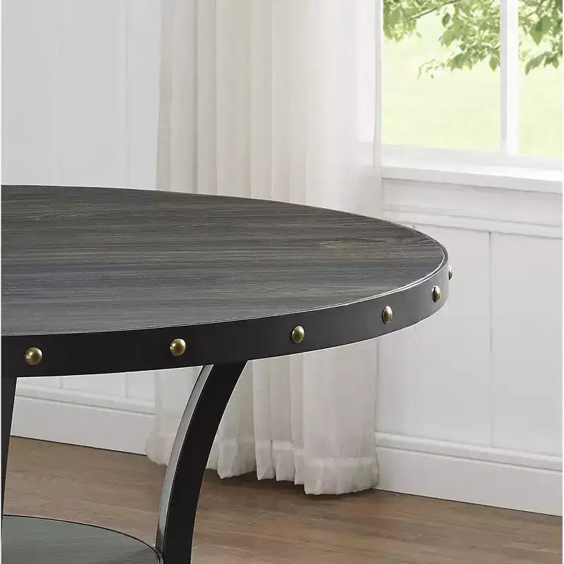 GDFStudio Brenton 48 Contemporary Round Dining Table with Storage Shelf