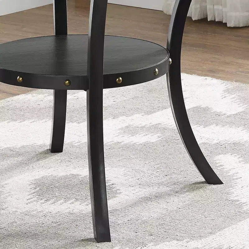 GDFStudio Brenton 48 Contemporary Round Dining Table with Storage Shelf