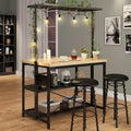 47 inch Kitchen Island with Storage, Large Bakers Rack Stand with 3-Tier Shelves, 5 Hooks for Pantry Organization, Kitchen Counter Prep Table