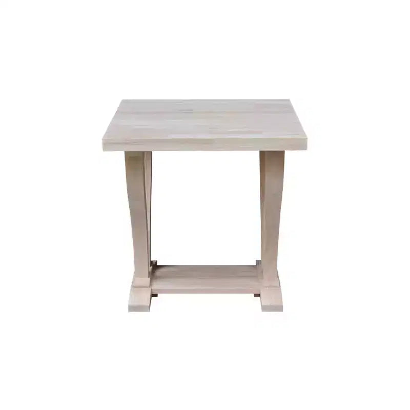 Lacasa Solid Wood End Table Unfinished - International Concepts