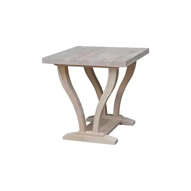 Lacasa Solid Wood End Table Unfinished - International Concepts
