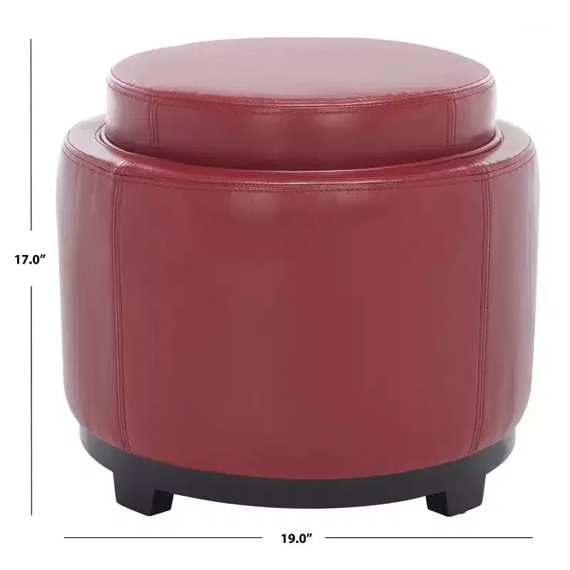 Round Flip Top Storage Ottoman - HUD4045 - Safavieh Couture