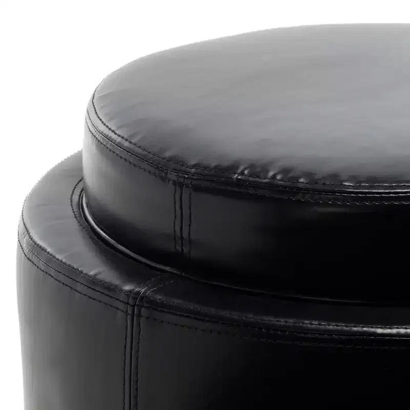 Round Flip Top Storage Ottoman - HUD4045 - Safavieh Couture