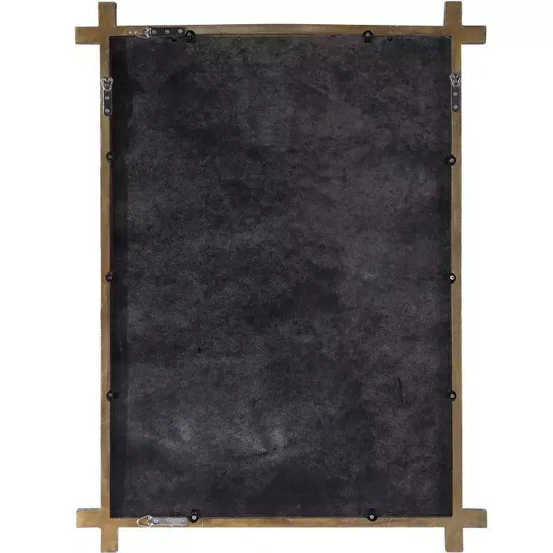 Uttermost Abanu 30 x 39.75 Rustic Gold Ribbed Frame Wall Mirror